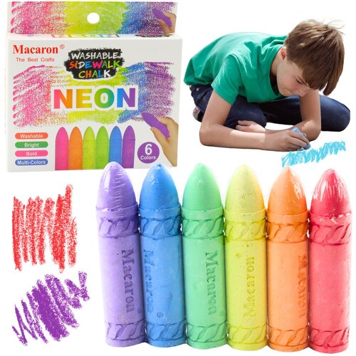 Neon Colored Chalk Blackboard Sidewalk Chalk Set of 6 Cene