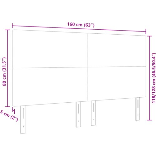  LED uzglavlje tamno sivo 80 cm Kordura tkanina Slike