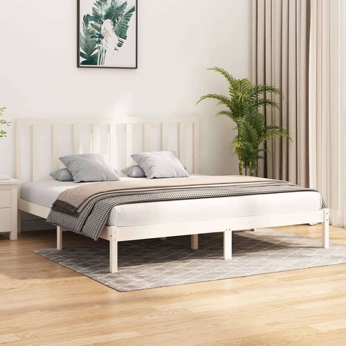  Za krevet od masivne borovine bijeli 200 x 200 cm Slike