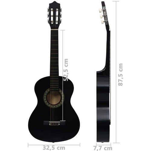 VidaXL Klasična gitara za početnike i djecu crna 1/2 34&amp;quot; Slike