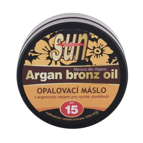 Vivaco Sun Argan Bronz Oil Suntan Butter SPF15 maslac za sunčanje s arganovim uljem za brzu preplanulost 200 ml