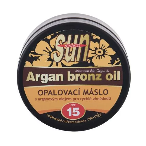 Vivaco Sun Argan Bronz Oil Suntan Butter SPF15 maslo za sončenje z arganovim oljem za hitro porjavitev 200 ml