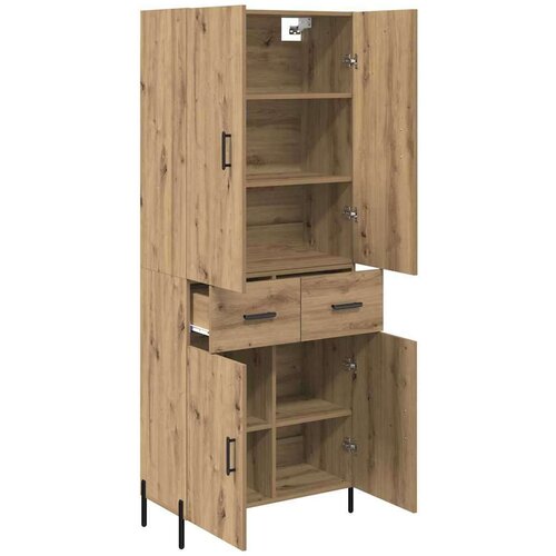 VidaXL Highboard Umjetnički hrast 69,5 x 34 x 180 cm Konstruirano drvo Slike