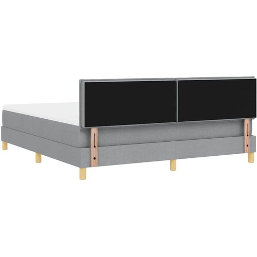  LED Box Spring Krevet Svijetlo siva 180 x 200 cm tkanina Slike