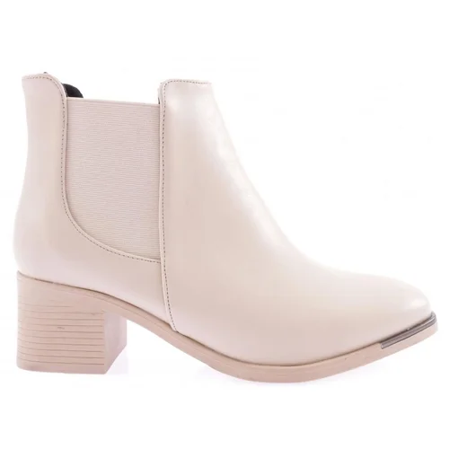 DGN 053 Women's Flat Toe Ankle Boots with Elastic Sides. Heels.