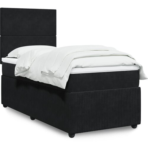 VidaXL Box spring krevet s madracem crni 90x200 cm bar&amp;scaron;unasti Slike