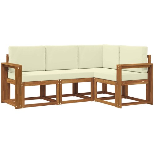  Set vanjskih sofa 4 kom. Prirodna i krem Smeđa 191,5 x 132,5 x 73 cm Slike