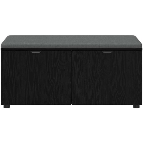  Klupa za hodnik s jastukom Crni hrast 100 x 38 x 46 cm Slike