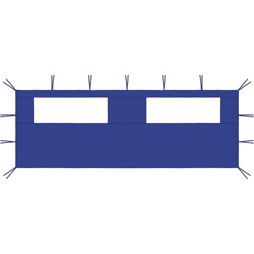 VidaXL Bočni zid za sjenicu s prozorima 6 x 2 m plavi Slike