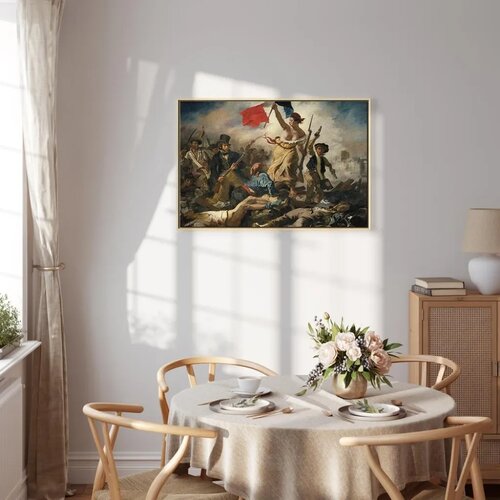  Slika - Eug&amp;egrave;ne Delacroix &amp;ndash; Liberty Leading the People 120x80 U prirodnom drvenom okviru Slike