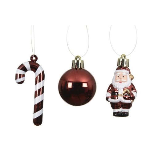  Novogodišnja dekoracija - hanging ornament set mix 10pcs 4cm 026115 - oxblood - kmg ( 044452 ) Cene