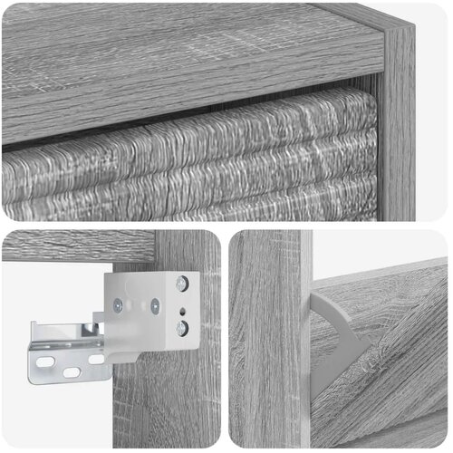  Ormar za cipele na zidu HAARLEM 71 x 17 x 43 cm Siva Sonoma - Siva Sonoma Slike