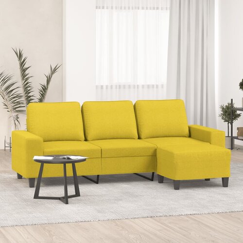  The Living Store Kavč trosed s stolčkom za noge rumen 180 cm blago - Trosed S Stolčkom Za Noge, (21485154) Cene