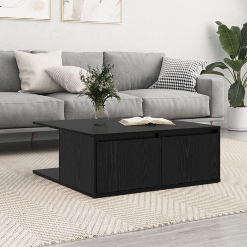 VidaXL Stolić za kavu Crni hrast 80 x 80 x 31 cm Konstruirano drvo Slike