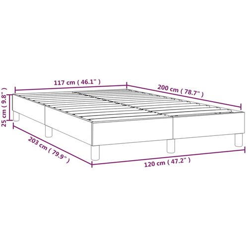  Okvir za krevet s oprugom tamnosmeđi 120 x 200 cm od tkanine Slike