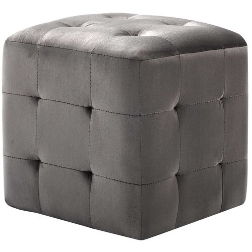 Maison Chic Dvo delni komplet Nočne omarice - Nočne mize sive 30x30x30 cm žametno blago, (21689807) Slike