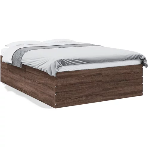 vidaXL Okvir kreveta smeđa boja hrasta 140 x 200 cm konstruirano drvo