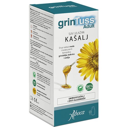 Aboca Sirup za ka&scaron;alj za odralse Grintuss, 180 ml Cene