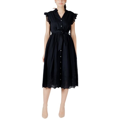 Vila Vianglassi V-Neck S/L Midi 14105143 Crna Slike