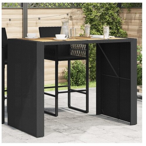 vidaXL Vrtni stol s pločom od bagrema crni 145 x 80 x 110 cm poliratan Cijene