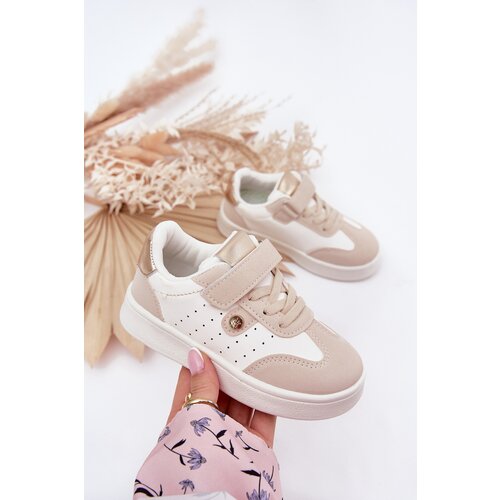 Boto Sports Shoes Sneakers Girls Velcro Beige Zarina Cene