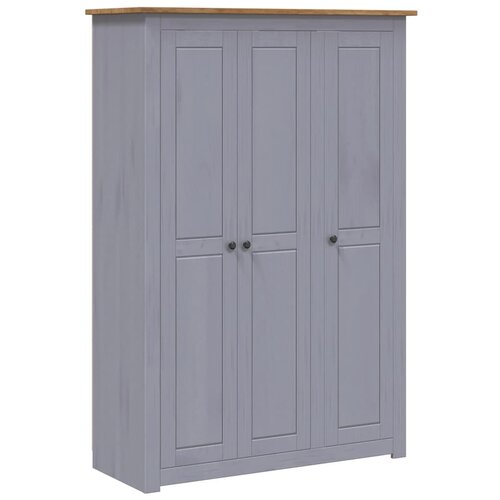 VidaXL Ormar od borovine 3 vrata sivi 118x50x171,5 cm asortiman Panama Slike