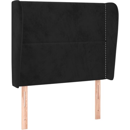 Maison Chic posteljno vzglavje - vzglavna omarica - nočna omarica z u&amp;scaron;esi črno 83x23x118/128 cm žamet, (21711173) Slike