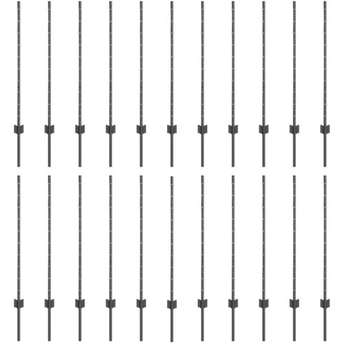 VidaXL Ograde 44 kom U-kanal siva 140 cm čelik Slike