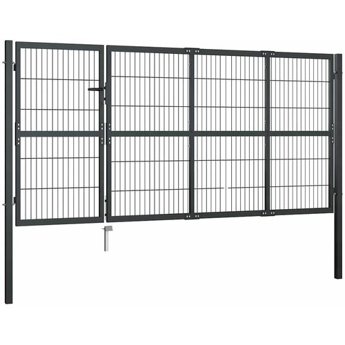 Vrtna vrata sa stupovima Čelik 350x120 cm Antracit Slike