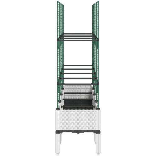  Vrtna sadilica s re&amp;scaron;etkom bijela 160 x 40 x 142,5 cm PP Slike