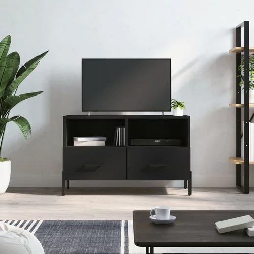 vidaXL TV omarica črna 80x36x50 cm inženirski les