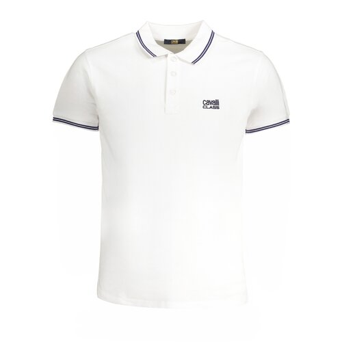 Cavalli Class MEN&amp;amp;#39;S WHITE SHORT SLEEVED POLO SHIRT Slike