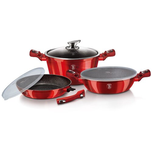 Shumee set lončkov 6 kosov 24cm berlinger haus metalic line bordo BH-7050, (21384610) Slike