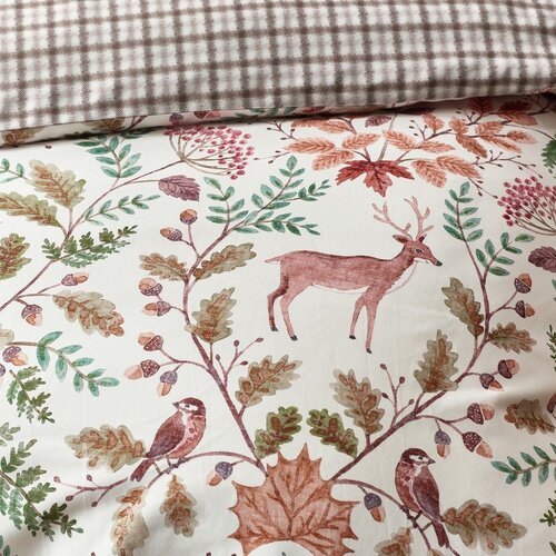 Catherine Lansfield Kremno bela posteljnina za zakonsko posteljo 200x200 cm Woodland Stag &amp;ndash; Slike