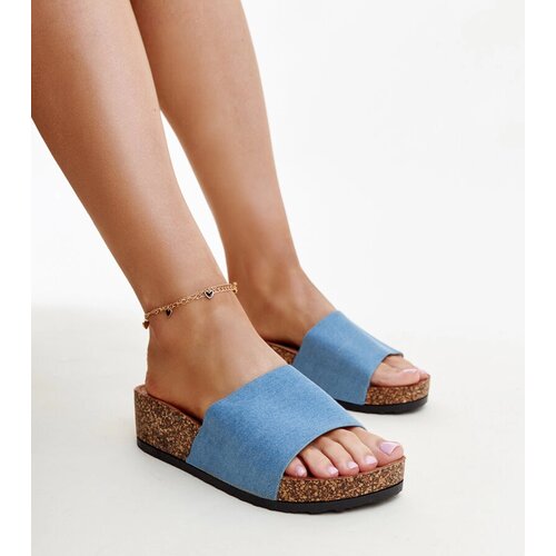 Gemre Blue cork wedge flip-flops Naifene Cene