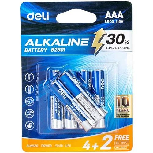 Alkalne baterije AAA LR03 4+2 kom Dijelovi