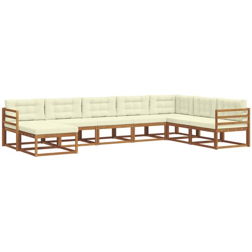  Set vanjskih sofa 8 kom. Prirodna i krem Smeđa 404 x 245,5 x 73 cm Slike