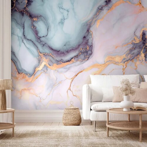  Foto tapeta - Pastel Stones - Pink and Blue Marble-based Structures 490x350 Samoljepljiva Cene