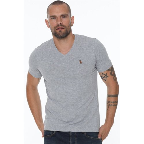 Dewberry T8568 V-NECK MEN&amp;#039;S T-SHIRT-GREY Slike