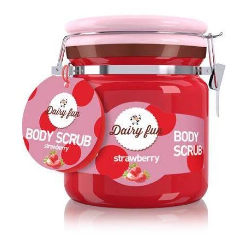 Delia DAIRY FUN Regenerativni piling za telo sa aromom jagode 300g Slike
