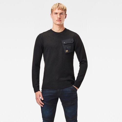 G-star Sweater - Army pt r knit l\s black Slike