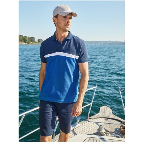 LC Waikiki Men&amp;#039;s Polo Neck Short Sleeve Color Block T-Shirt. Slike