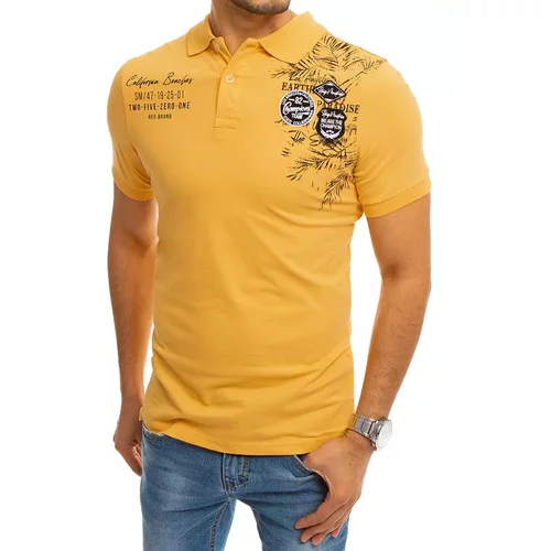 DStreet Yellow polo shirt with print