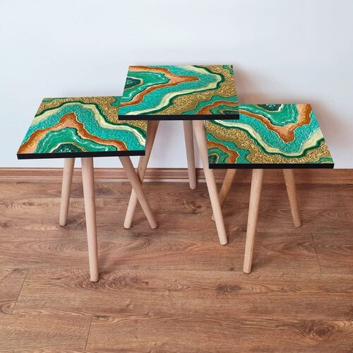 Hanah home 3Shp279 - multicolor multicolor nesting table (3 pieces) Cene