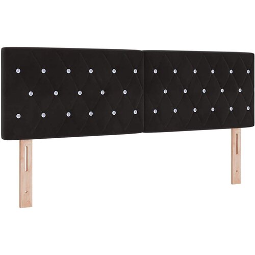 VidaXL LED vzglavje z LED lučmi Diamantni Črna 144 cm Žamet, (5000044011) Slike