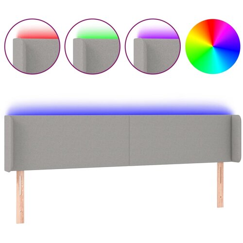 Maison Chic LED Posteljno vzglavje - Vzglavna omarica - Nočna omarica svetlo sivo 203x16x78/88 cm blago, (21709852) Cene