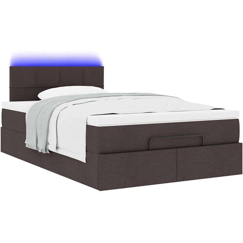 VidaXL okvir za krevet s madraca tamnosmeđi 120x190 cm od tkanine Slike