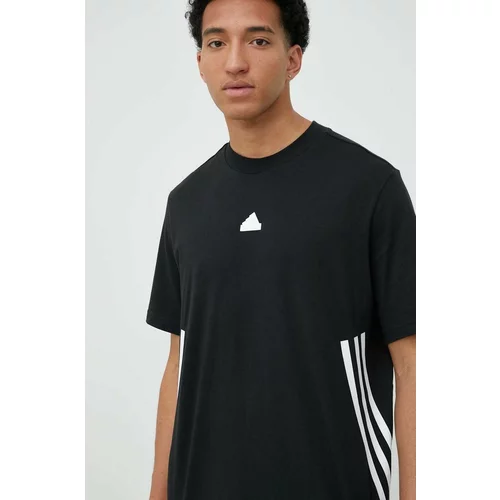 Adidas Pamučna majica boja: crna, s tiskom