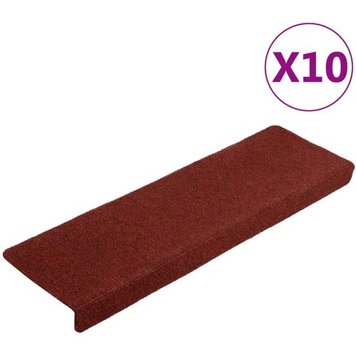  Prostirke za stepenice, samoljepljive, 10 kom, 65x21x4 cm, bordo crvene, pravokutni rub Cene