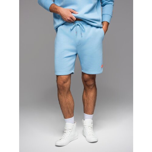 Ombre Unisex sweat shorts with drawstring waist - blue Cene